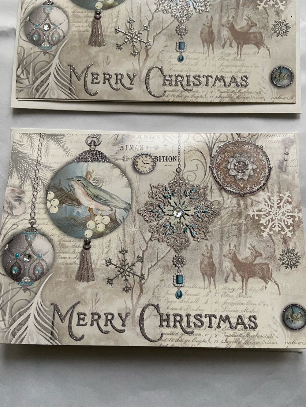 Punch Studio The Gifted Line Victoriana themed collaged Christmas cards set of 3